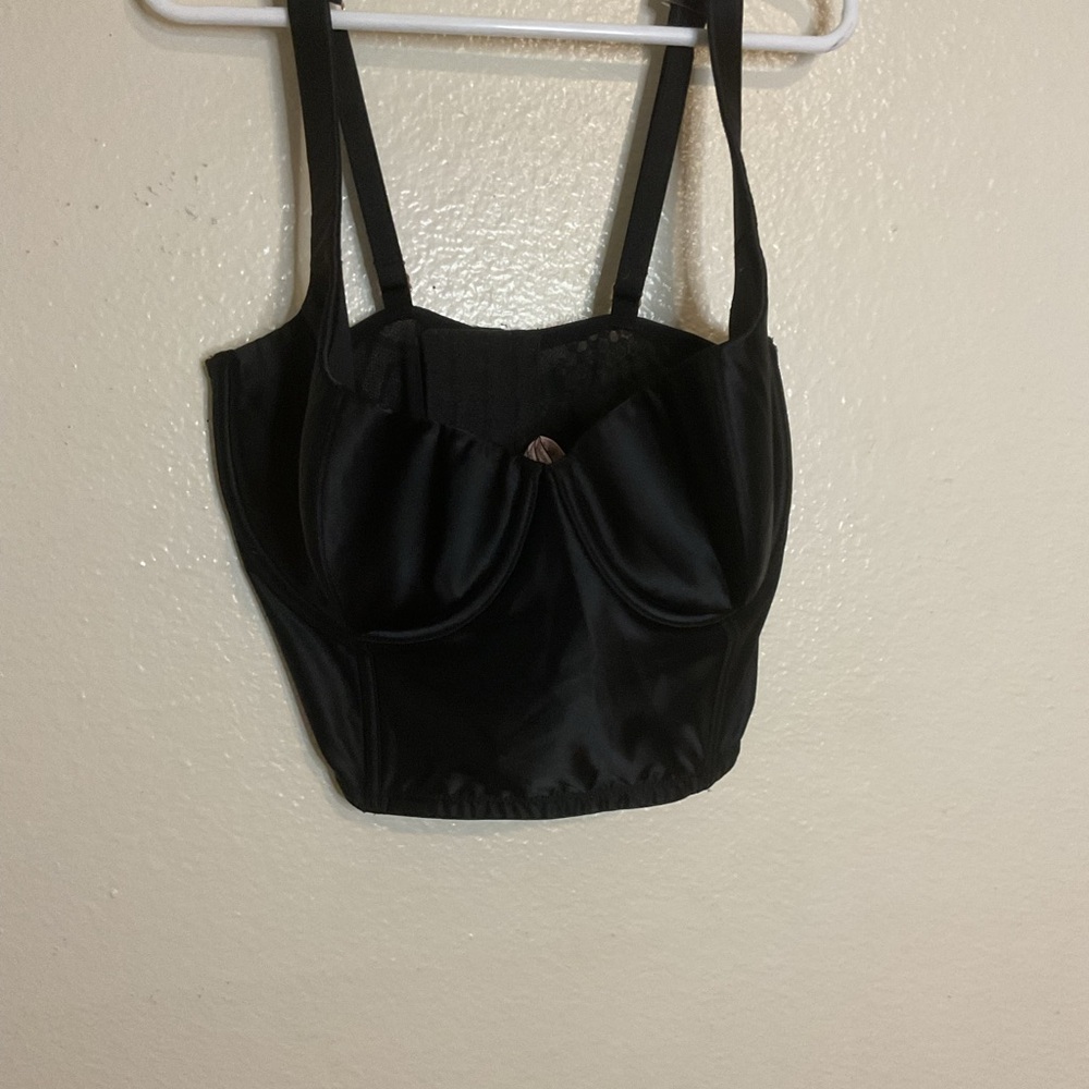 Victoria's Secret Black Satin Crop Top